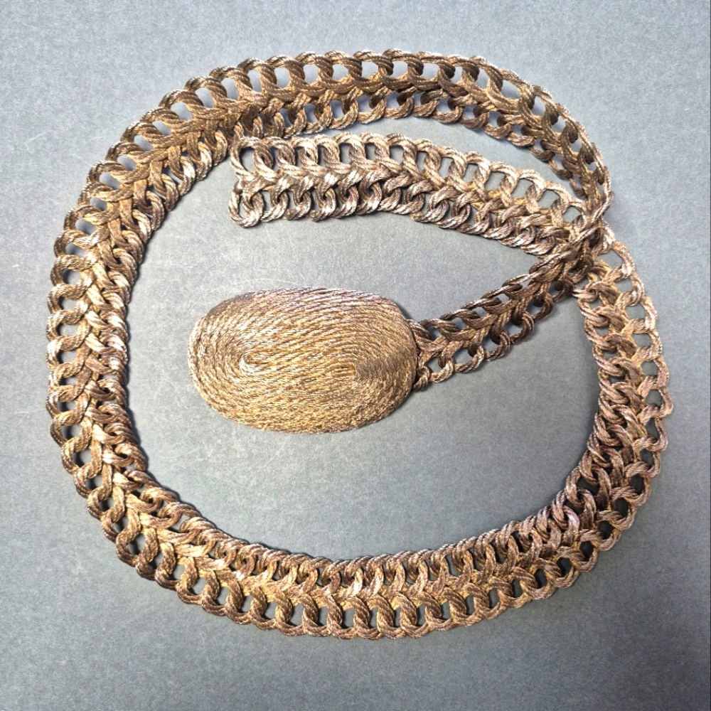 Vintage Metallic Wire Woven Belt